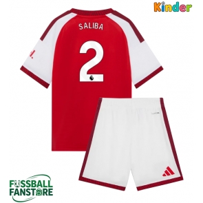 Arsenal William Saliba #2 Replik Heimtrikot Kinder 2026-27 Kurzarm (+ Kurze Hosen)